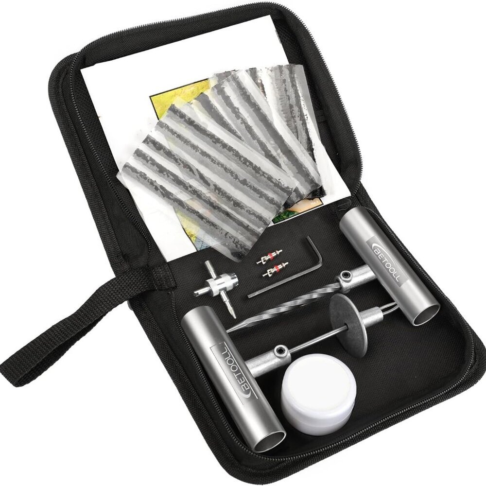 Tire Repair Kit, 24 Pcs Professional Heavy Duty Universal Emergency Flat Tire Re